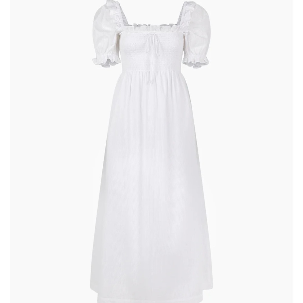 Hill House Home Scarlett Nap WhitePatchwork Organza Maxi Dress New Size Small